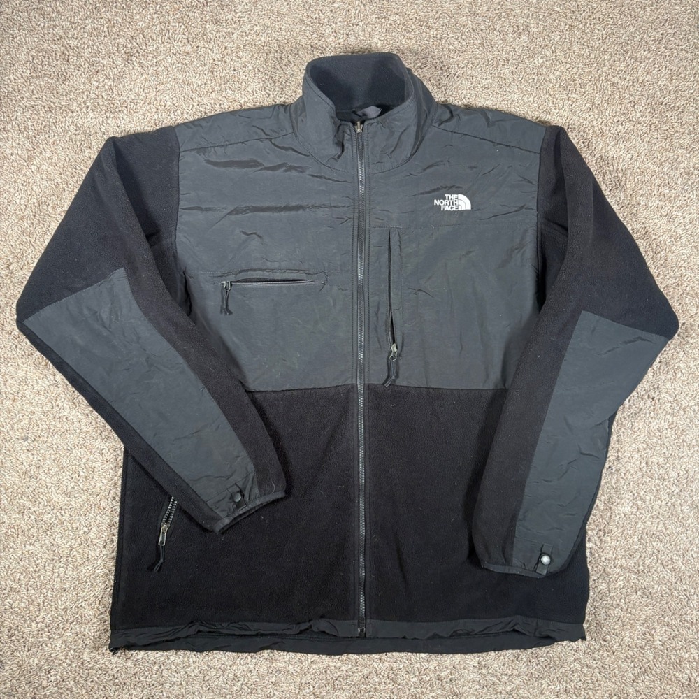 The North Face Denali Polartec Fleece Jacket Mens XXL Black Full Zip Nylon Yoke